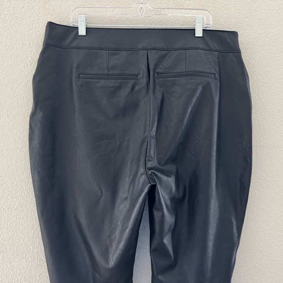 Spanx Faux Leather Flare Pant Black Pull On High Elastic Waistband Edgy Plus 3X - Picture 10 of 14